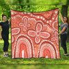 Australia Aboriginal Quilt - Dot painting illustration in Aboriginal style Orange Quilt