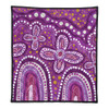 Australia Aboriginal Quilt - Dot painting illustration in Aboriginal style Pink Quilt