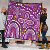 Australia Aboriginal Quilt - Dot painting illustration in Aboriginal style Pink Quilt