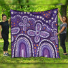 Australia Aboriginal Quilt - Dot painting illustration in Aboriginal style Purple Quilt