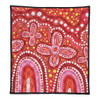 Australia Aboriginal Quilt - Dot painting illustration in Aboriginal style Red Quilt