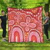 Australia Aboriginal Quilt - Dot painting illustration in Aboriginal style Red Quilt