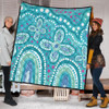 Australia Aboriginal Quilt - Dot painting illustration in Aboriginal style Turquoise Quilt