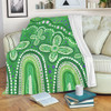 Australia Aboriginal Blanket - Dot painting illustration in Aboriginal style Green Blanket