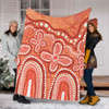 Australia Aboriginal Blanket - Dot painting illustration in Aboriginal style Orange Blanket