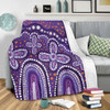 Australia Aboriginal Blanket - Dot painting illustration in Aboriginal style Purple Blanket