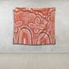 Australia Aboriginal Tapestry - Dot painting illustration in Aboriginal style Orange Tapestry