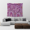 Australia Aboriginal Tapestry - Dot painting illustration in Aboriginal style Pink Tapestry