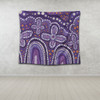 Australia Aboriginal Tapestry - Dot painting illustration in Aboriginal style Purple Tapestry