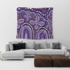 Australia Aboriginal Tapestry - Dot painting illustration in Aboriginal style Purple Tapestry