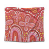 Australia Aboriginal Tapestry - Dot painting illustration in Aboriginal style Red Tapestry