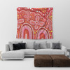 Australia Aboriginal Tapestry - Dot painting illustration in Aboriginal style Red Tapestry