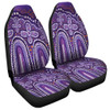 Australia Aboriginal Car Seat Cover - Dot painting illustration in Aboriginal style Purple Car Seat Cover