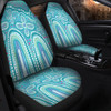 Australia Aboriginal Car Seat Cover - Dot painting illustration in Aboriginal style Turquoise Car Seat Cover