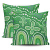 Australia Aboriginal Pillow Cases - Dot painting illustration in Aboriginal style Green Pillow Cases