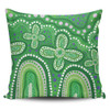 Australia Aboriginal Pillow Cases - Dot painting illustration in Aboriginal style Green Pillow Cases