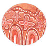 Australia Aboriginal Round Rug - Dot painting illustration in Aboriginal style Orange Round Rug
