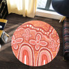 Australia Aboriginal Round Rug - Dot painting illustration in Aboriginal style Orange Round Rug