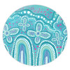 Australia Aboriginal Round Rug - Dot painting illustration in Aboriginal style Turquoise Round Rug