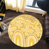 Australia Aboriginal Round Rug - Dot painting illustration in Aboriginal style Yellow Round Rug