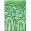 Australia Aboriginal Area Rug - Dot painting illustration in Aboriginal style Green Area Rug