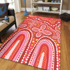 Australia Aboriginal Area Rug - Dot painting illustration in Aboriginal style Red Area Rug