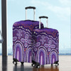Australia Aboriginal Luggage Cover - Dot painting illustration in Aboriginal style Purple Luggage Cover