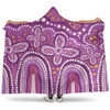 Australia Aboriginal Hooded Blanket - Dot painting illustration in Aboriginal style Pink Hooded Blanket