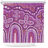 Australia Aboriginal Shower Curtain - Dot painting illustration in Aboriginal style Pink Shower Curtain