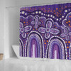 Australia Aboriginal Shower Curtain - Dot painting illustration in Aboriginal style Purple Shower Curtain