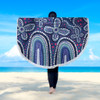 Australia Aboriginal Beach Blanket - Dot painting illustration in Aboriginal style Blue Beach Blanket