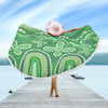 Australia Aboriginal Beach Blanket - Dot painting illustration in Aboriginal style Green Beach Blanket