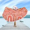 Australia Aboriginal Beach Blanket - Dot painting illustration in Aboriginal style Orange Beach Blanket