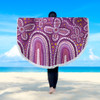 Australia Aboriginal Beach Blanket - Dot painting illustration in Aboriginal style Pink Beach Blanket