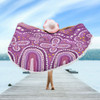Australia Aboriginal Beach Blanket - Dot painting illustration in Aboriginal style Pink Beach Blanket