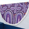 Australia Aboriginal Beach Blanket - Dot painting illustration in Aboriginal style Purple Beach Blanket