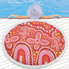 Australia Aboriginal Beach Blanket - Dot painting illustration in Aboriginal style Red Beach Blanket