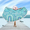 Australia Aboriginal Beach Blanket - Dot painting illustration in Aboriginal style Turquoise Beach Blanket