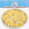 Australia Aboriginal Beach Blanket - Dot painting illustration in Aboriginal style Yellow Beach Blanket