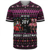 Australia Christmas Custom Baseball Shirt - Aussie Christmas Pink Flamingo Santa Sleigh Baseball Shirt