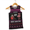 Australia Christmas Custom Men Singlet - Aussie Christmas Pink Flamingo Santa Sleigh Men Singlet