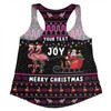 Australia Christmas Custom Women Racerback Singlet - Aussie Christmas Pink Flamingo Santa Sleigh Women Racerback Singlet