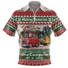 Australia Camping Christmas Zip Polo Shirt - Making Memories One Campsite At A Time Zip Polo Shirt