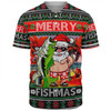 Australia Christmas Fishing Baseball Shirt - Merrry Fishmas Angler Santa Claus Baseball Shirt