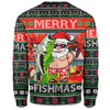 Australia Christmas Fishing Sweatshirt - Merrry Fishmas Angler Santa Claus Sweatshirt