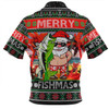 Australia Christmas Fishing Zip Polo Shirt - Merrry Fishmas Angler Santa Claus Zip Polo Shirt