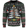 Australia Christmas Fishing Sweatshirt - Merrry Fishmas Fishing Rod Christmas Tree Sweatshirt