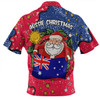 Australia Christmas Custom Zip Polo Shirt - I'm the Perfect Present Blue Zip Polo Shirt