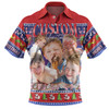 Australia Christmas Custom Polo Shirt - Personalised Blue Summer Vibes Chrissie Present Polo Shirt