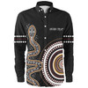 Australia Rainbow Serpent Aboriginal Custom Long Sleeve Shirt - Dreamtime Mother of Life Black Long Sleeve Shirt